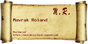 Mavrak Roland névjegykártya